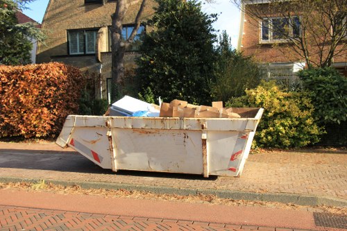 Types of construction waste materials neatly segregated