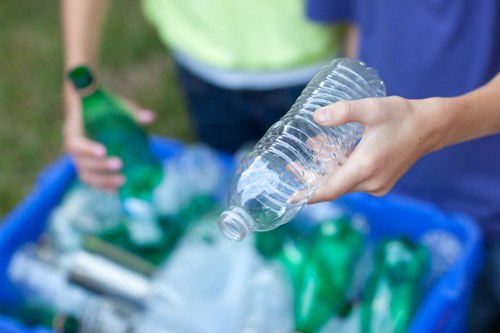 Professional waste removal service at a build site